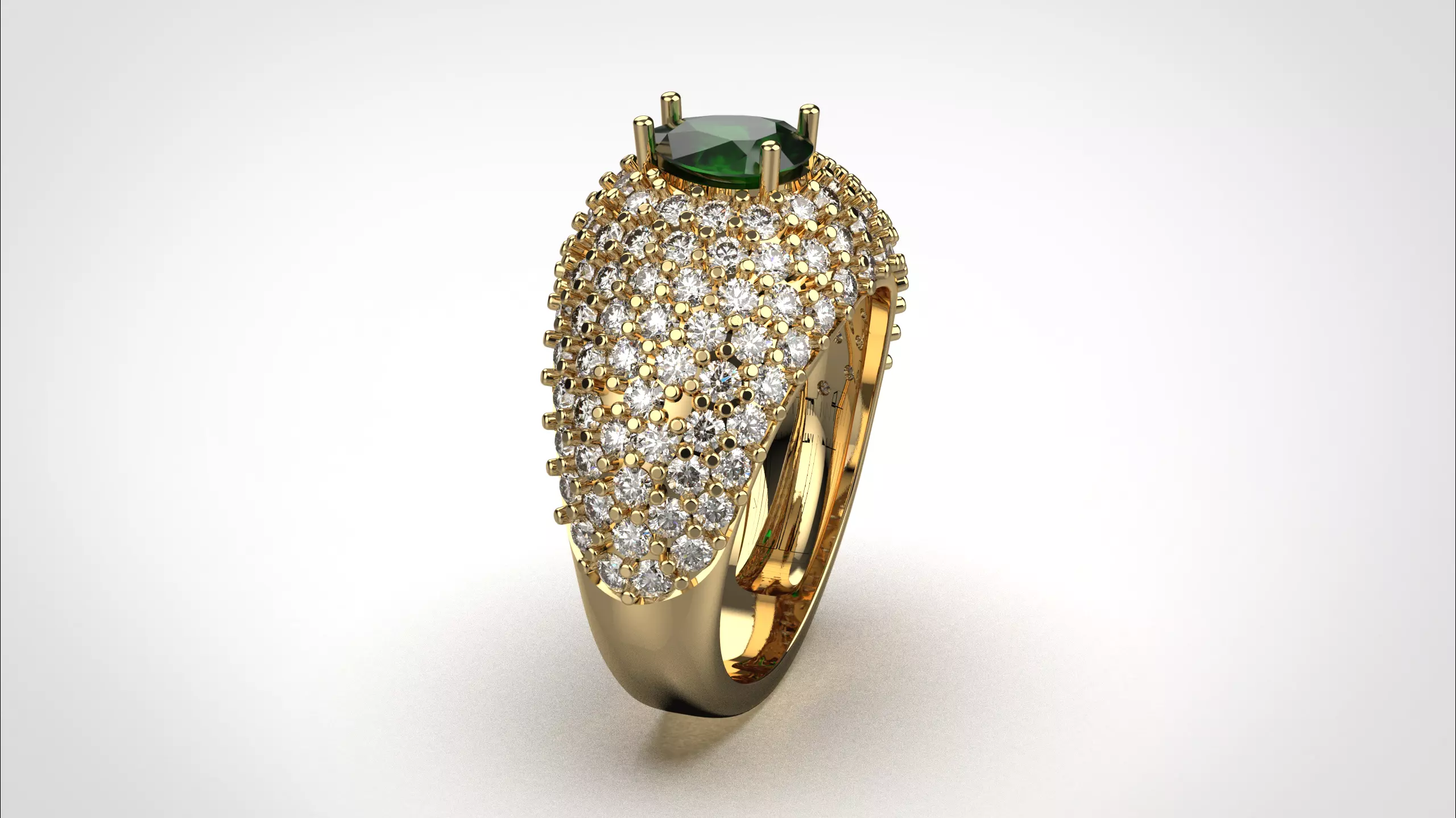 Pave ring stl obj 3D print model R159 3D print model 3D print model_11