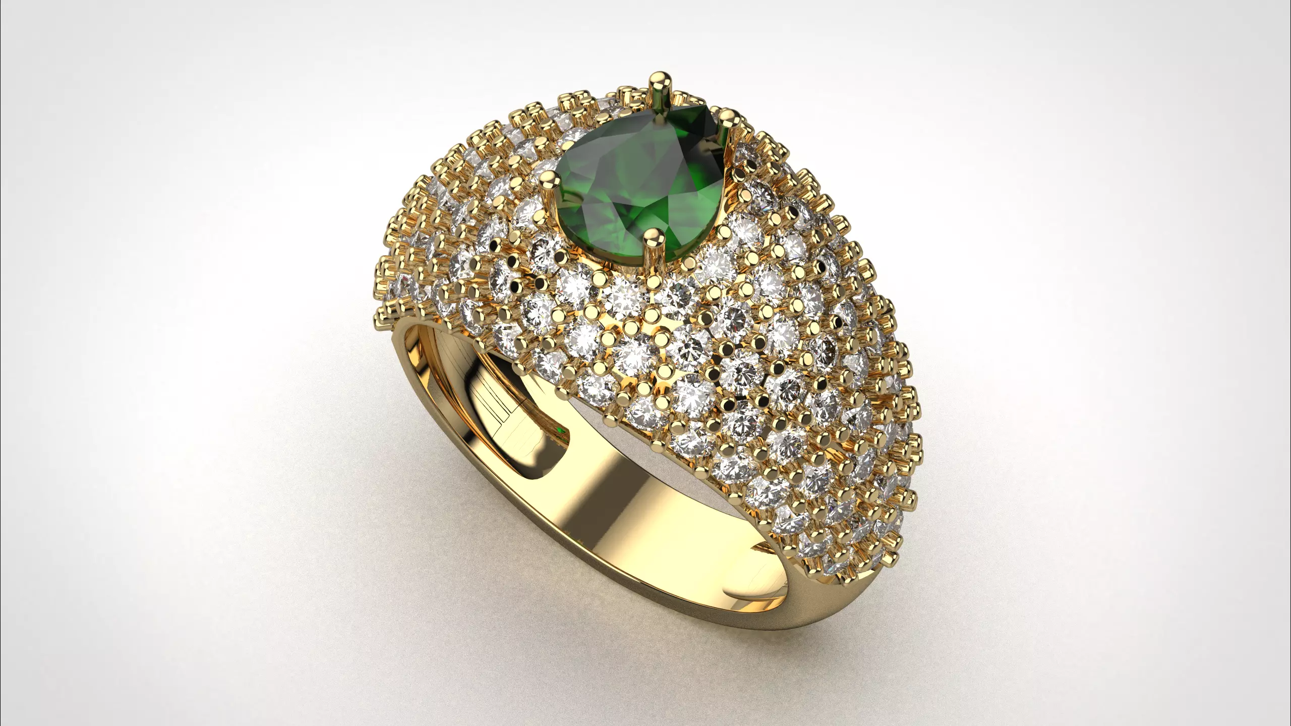 Pave ring stl obj 3D print model R159 3D print model 3D print model_8