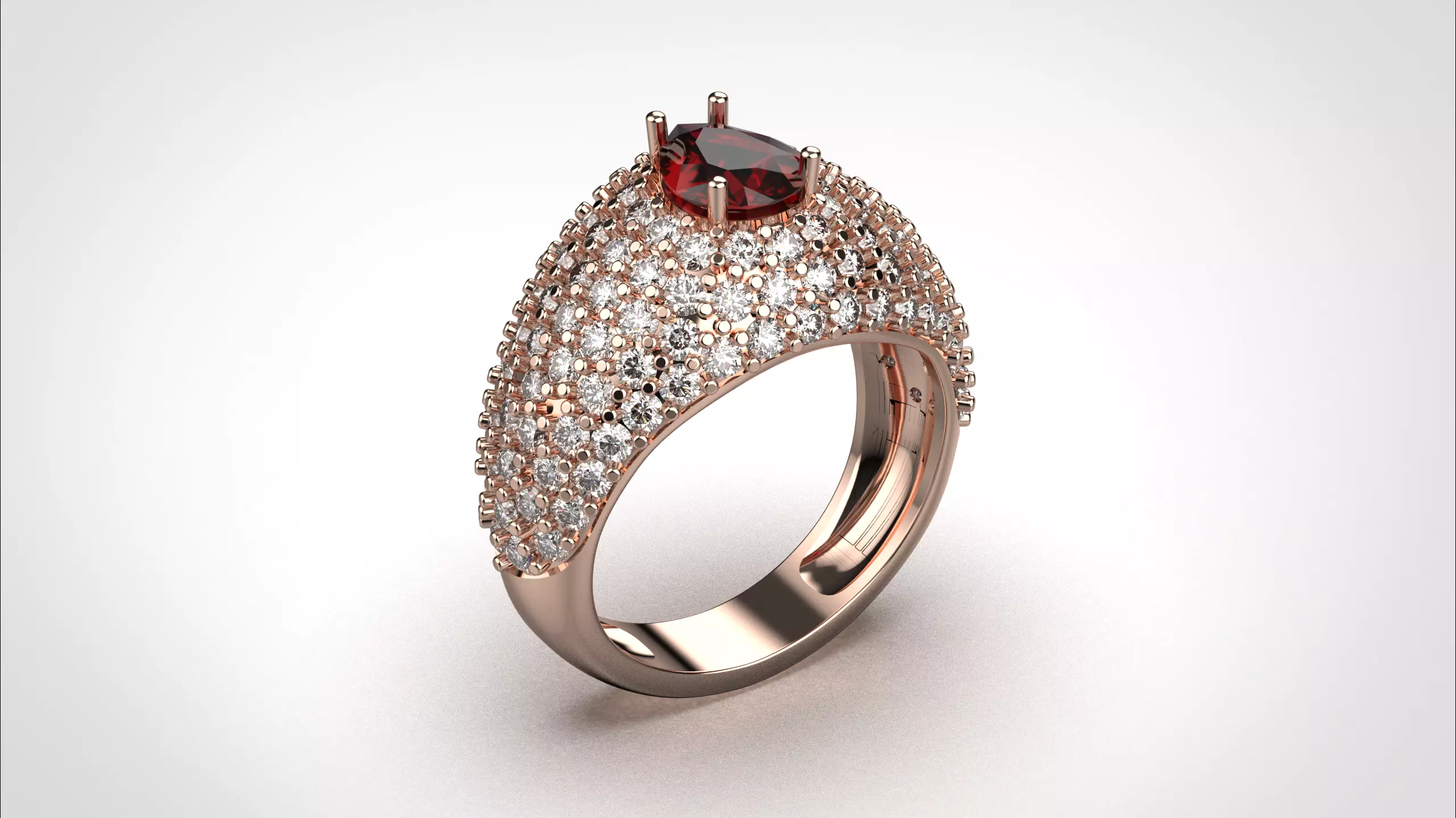 Pave ring stl obj 3D print model R159 3D print model 3D print model_16