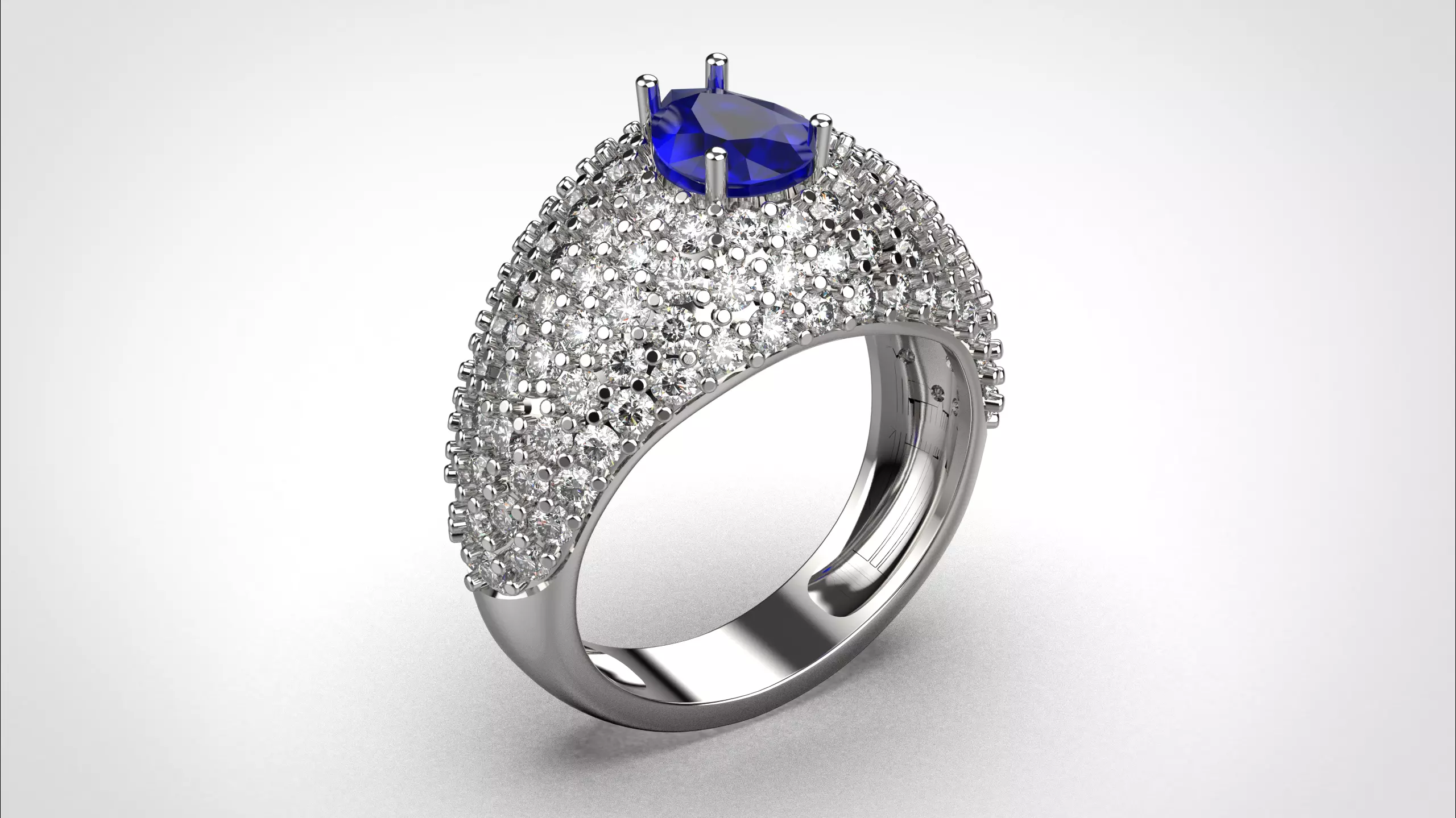 Pave ring stl obj 3D print model R159 3D print model 3D print model_1