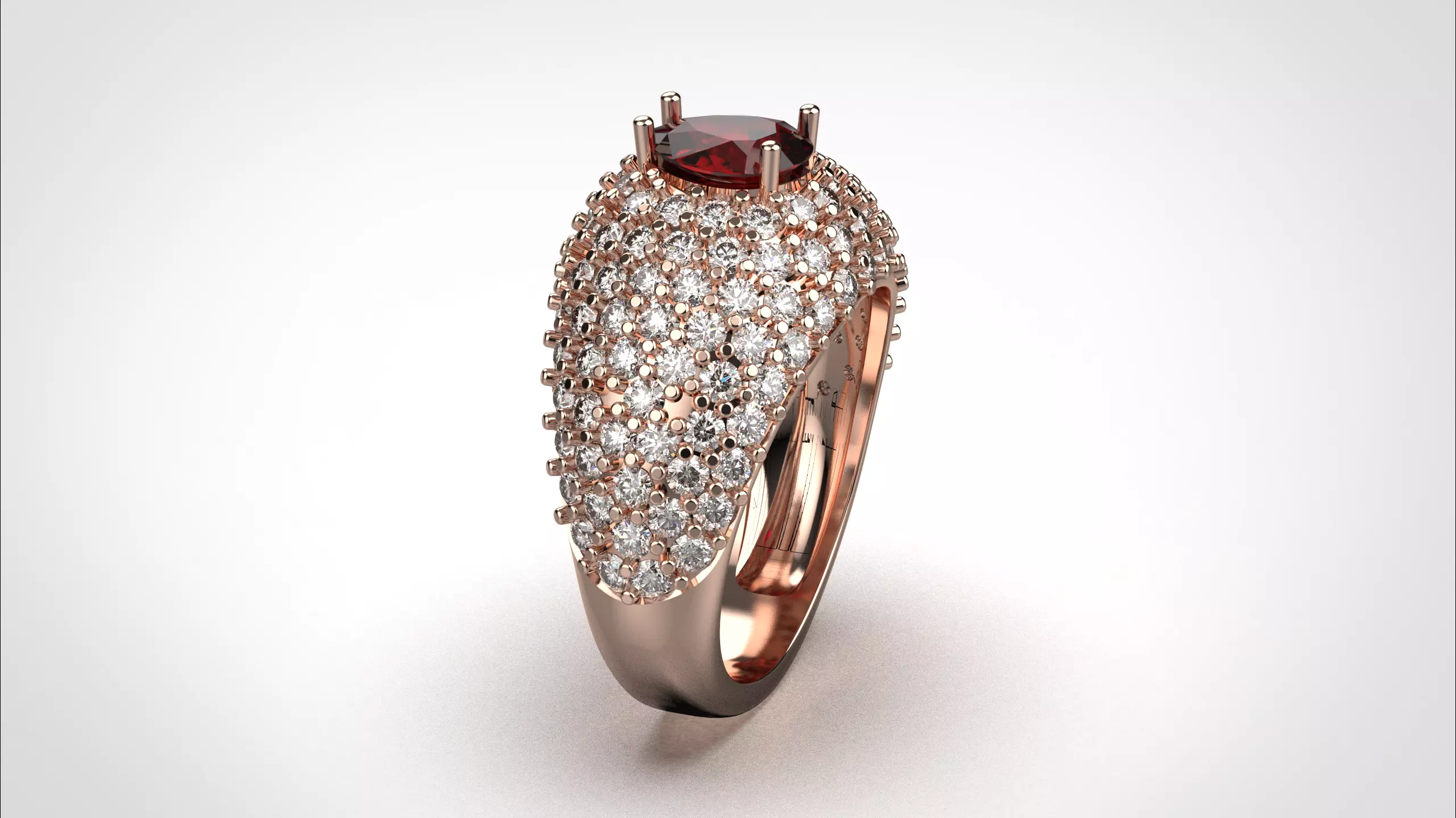 Pave ring stl obj 3D print model R159 3D print model 3D print model_18