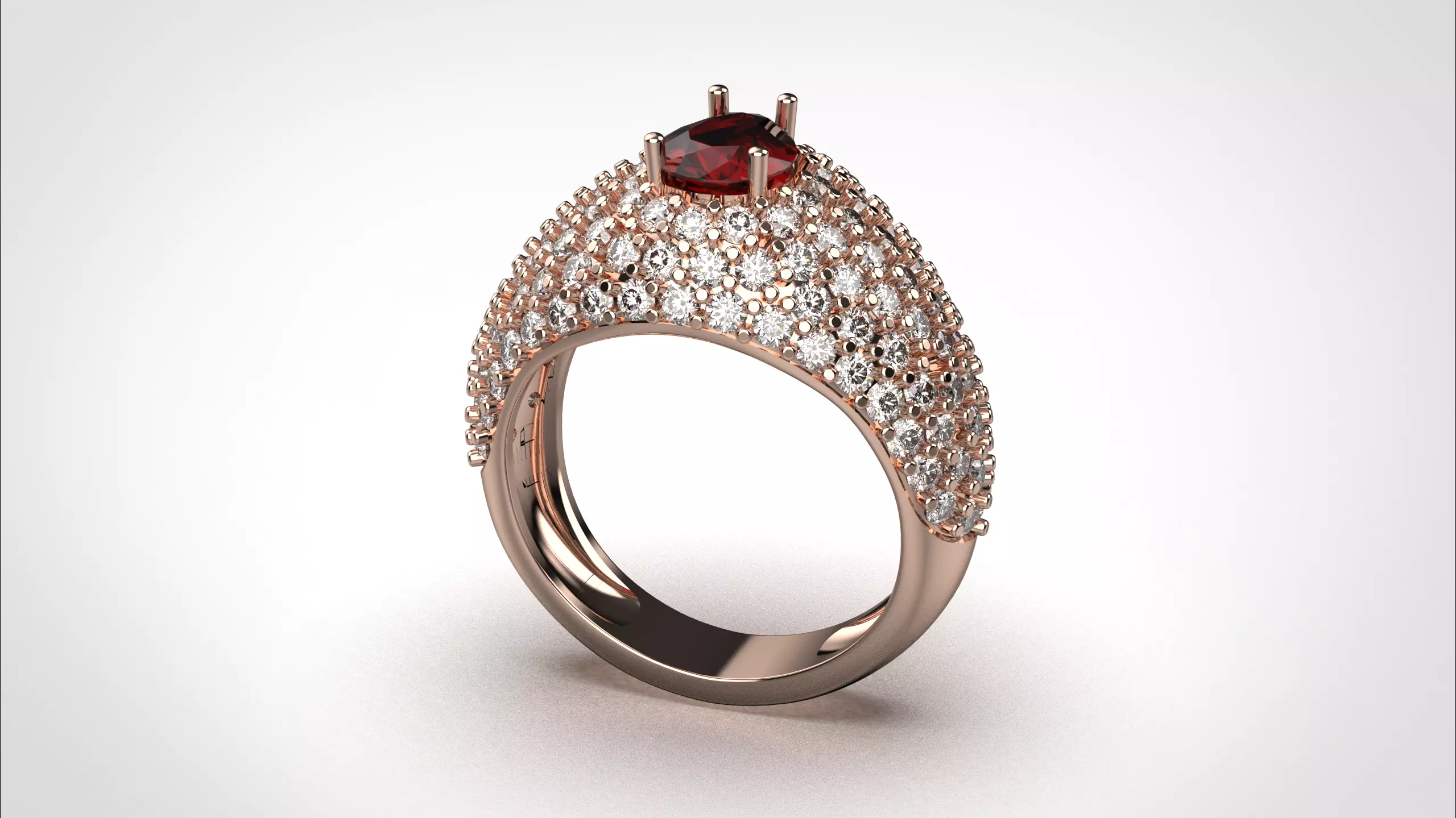 Pave ring stl obj 3D print model R159 3D print model 3D print model_19