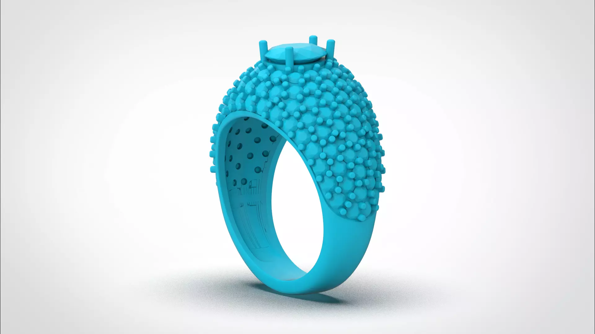 Pave ring stl obj 3D print model R159 3D print model 3D print model_27
