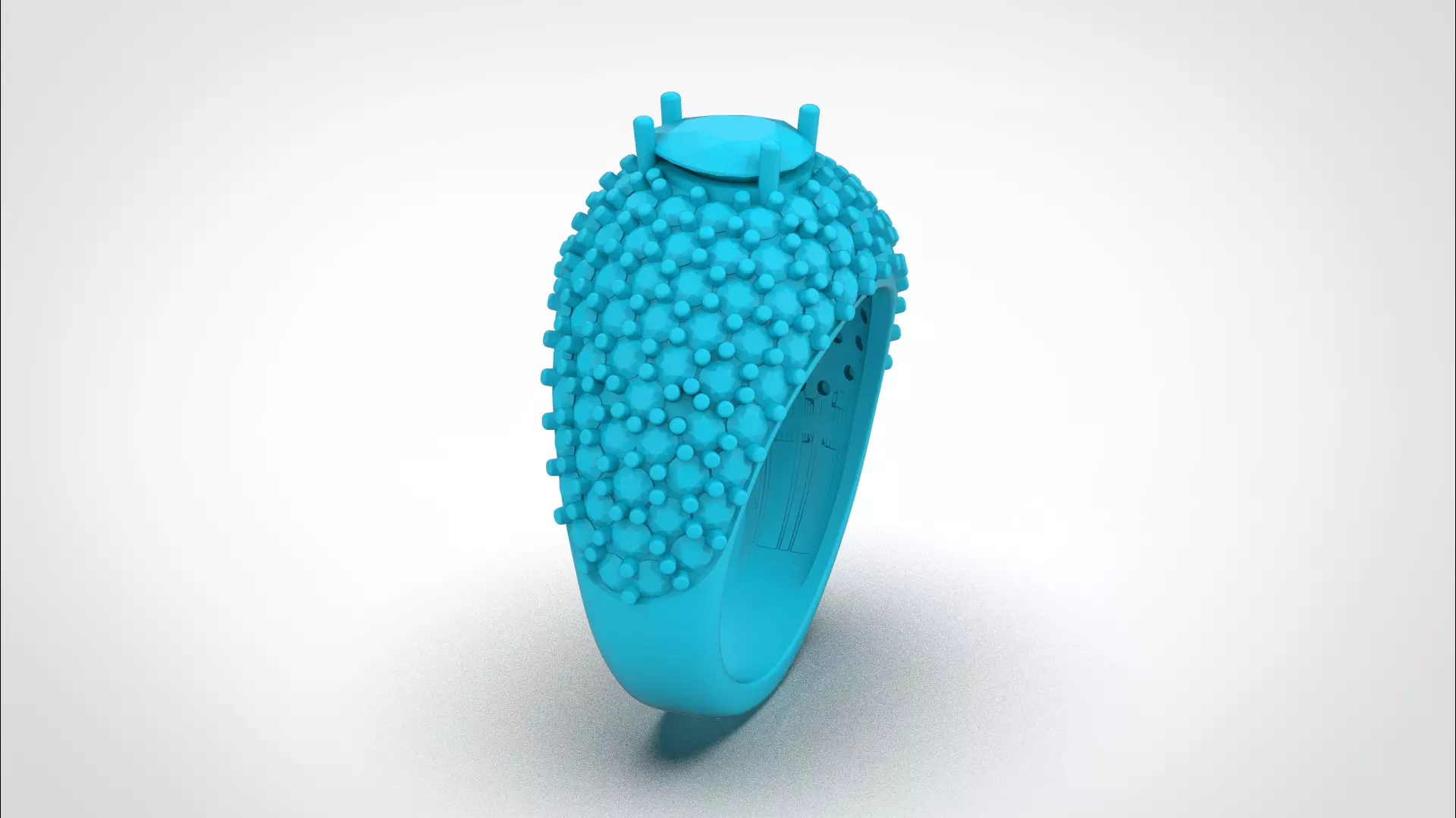 Pave ring stl obj 3D print model R159 3D print model 3D print model_25