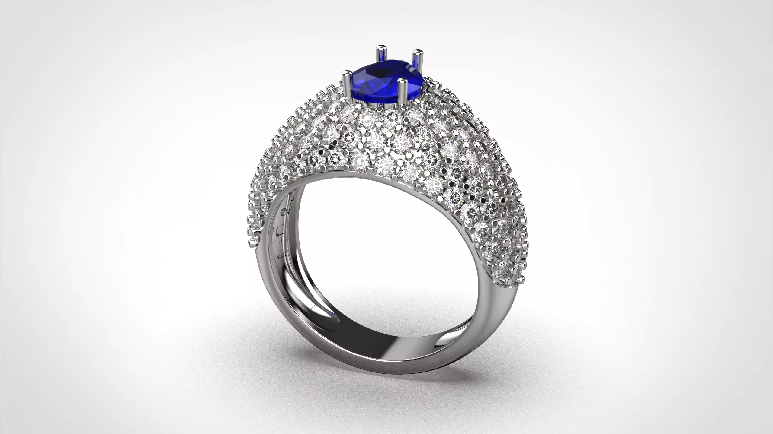 Pave ring stl obj 3D print model R159 3D print model 3D print model_4