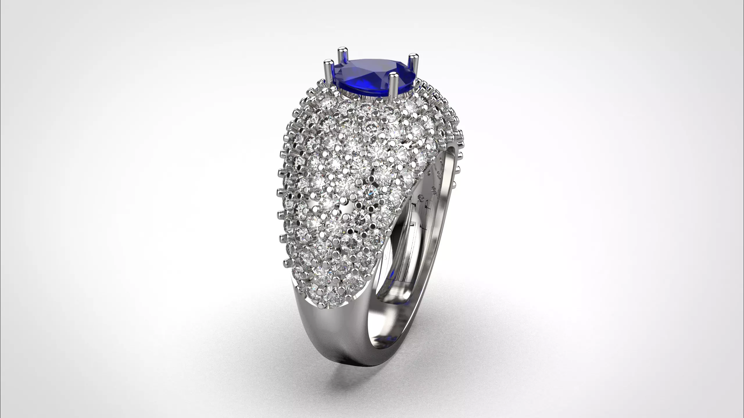 Pave ring stl obj 3D print model R159 3D print model 3D print model_3