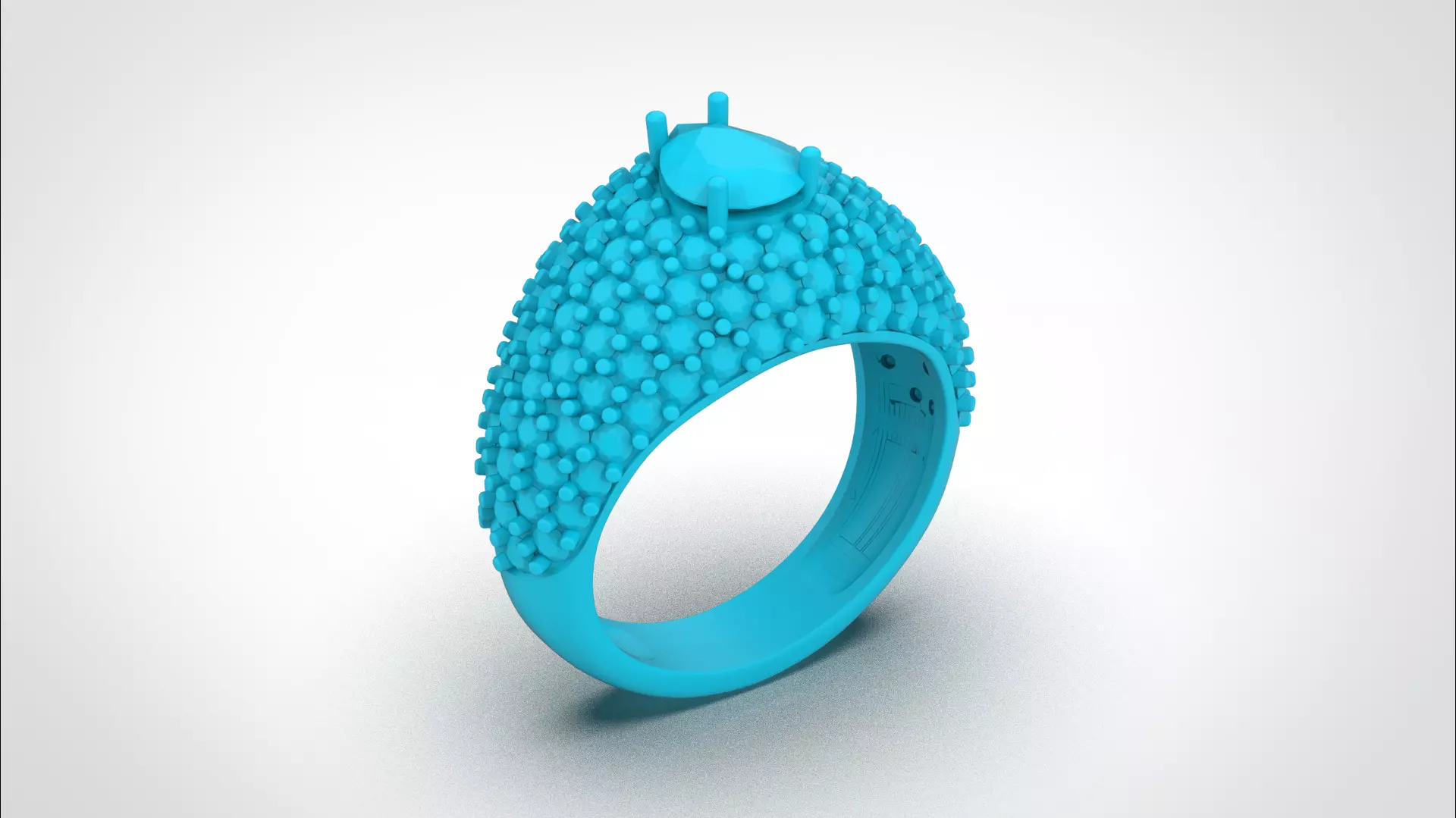 Pave ring stl obj 3D print model R159 3D print model 3D print model_23