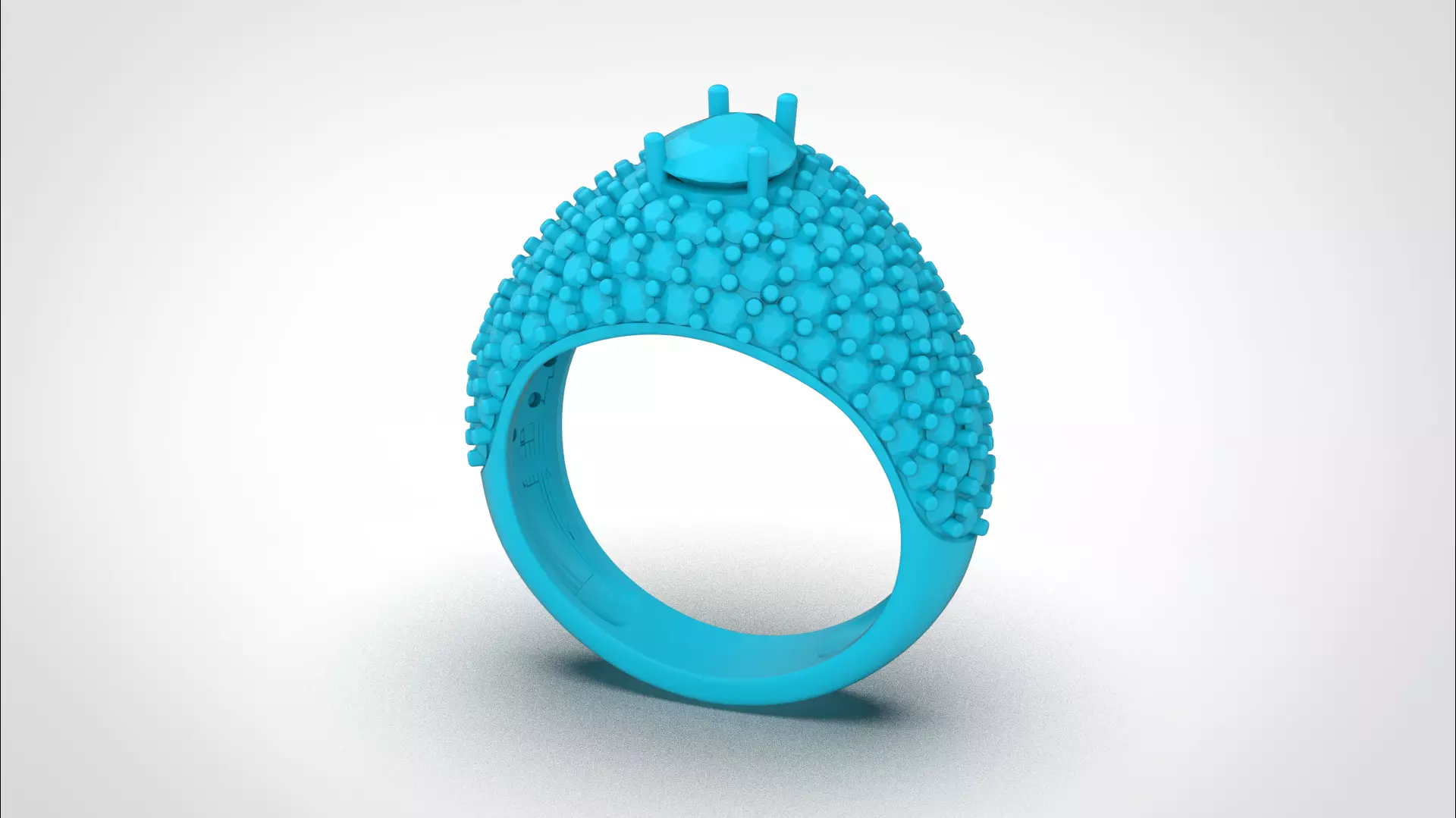 Pave ring stl obj 3D print model R159 3D print model 3D print model_26