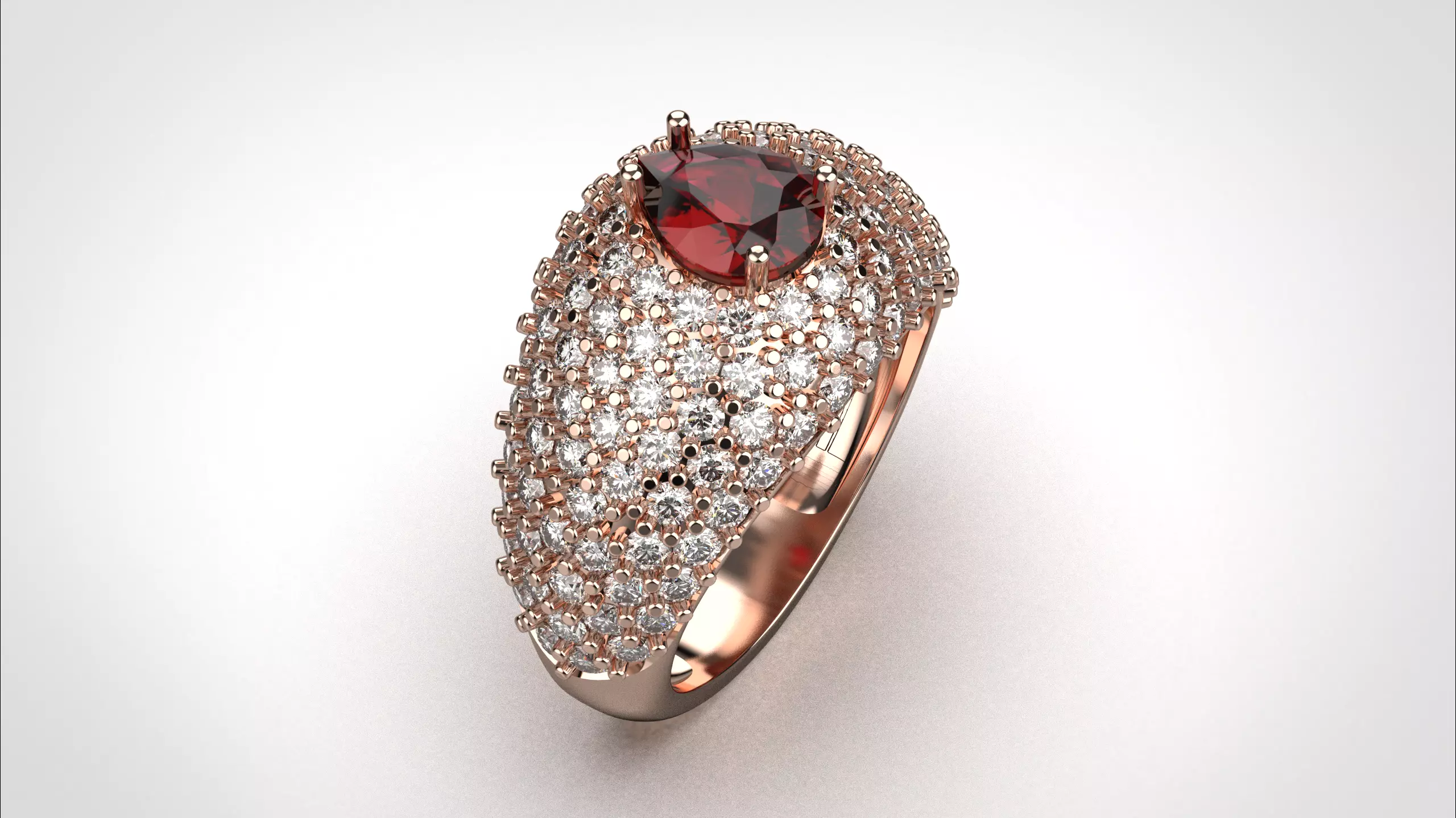 Pave ring stl obj 3D print model R159 3D print model 3D print model_21