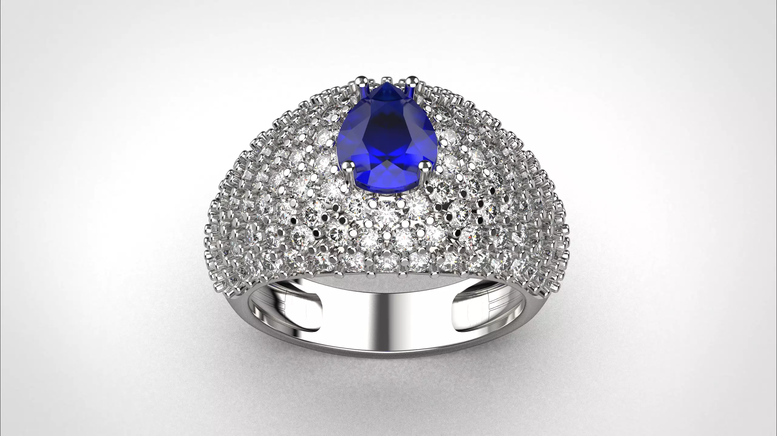 Pave ring stl obj 3D print model R159 3D print model 3D print model_2