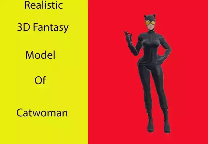  Catwoman Low-poly 3D model
