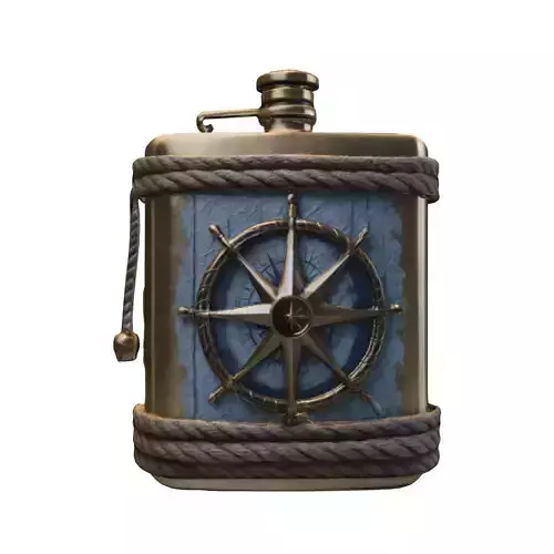 Vintage Nautical Compass Flask