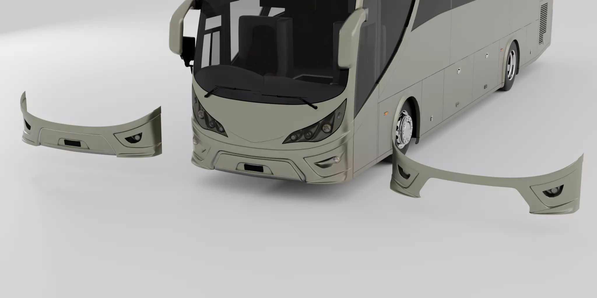 SKSBus E128 Premium 3D Model with Variations and Textures Low-poly 3D model_9