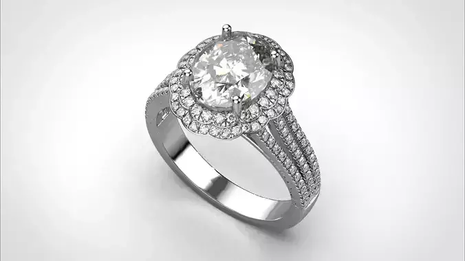 Vintage Halo ring stl obj 3D print model R161 3D print model