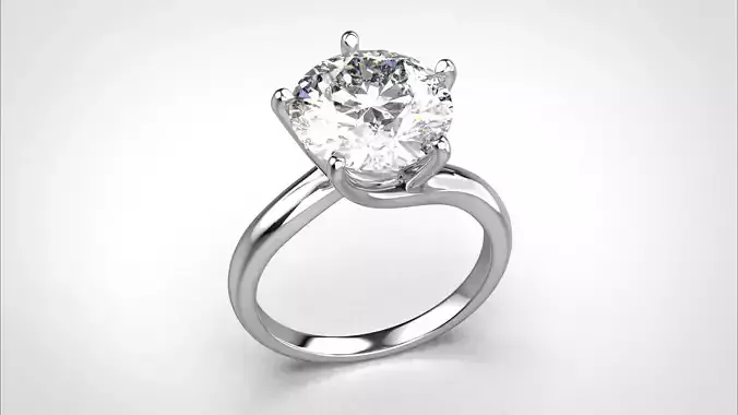 Solitaire 5 prong ring stl obj 3D print model R169