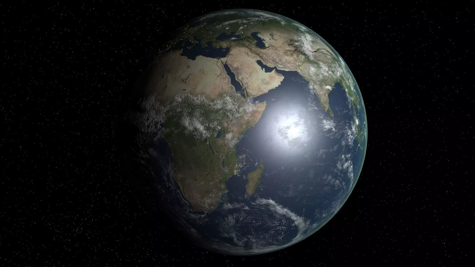 Earth And Moon Planets 3D High Resolution 3D model_0