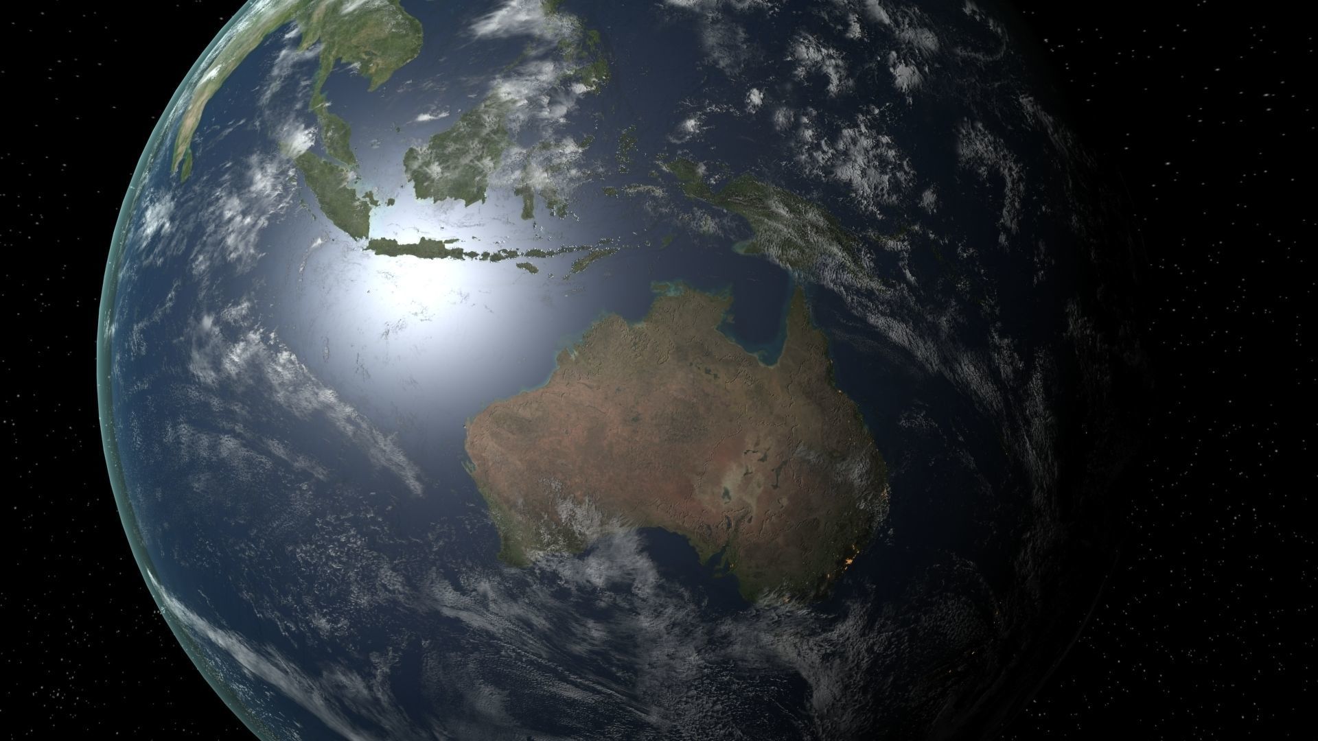 Earth And Moon Planets 3D High Resolution 3D model_4