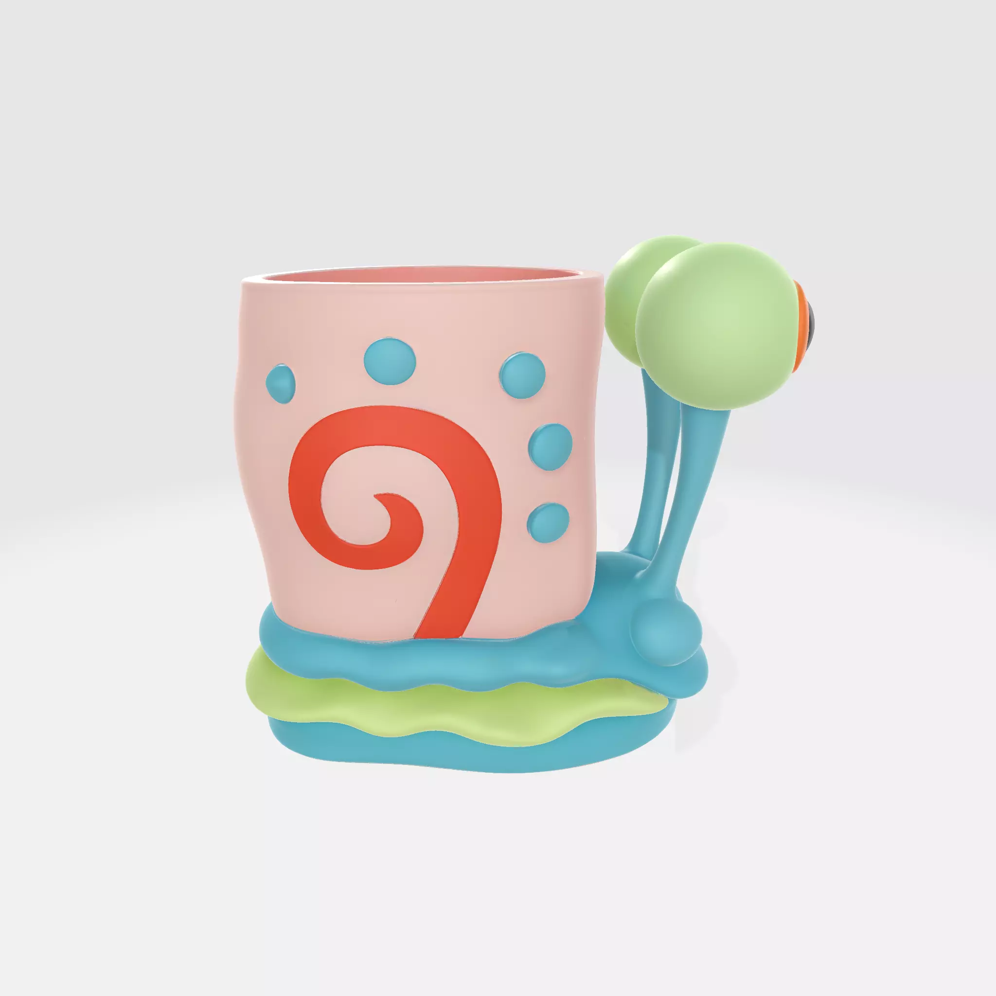 Gary the Snail Inspired Pen Holder Fun Cartoon Desk 3D print model_2