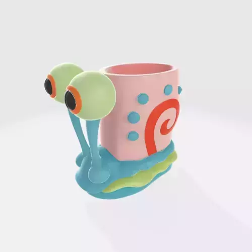  Gary the Snail Inspired Pen Holder Fun Cartoon Desk 3D print model