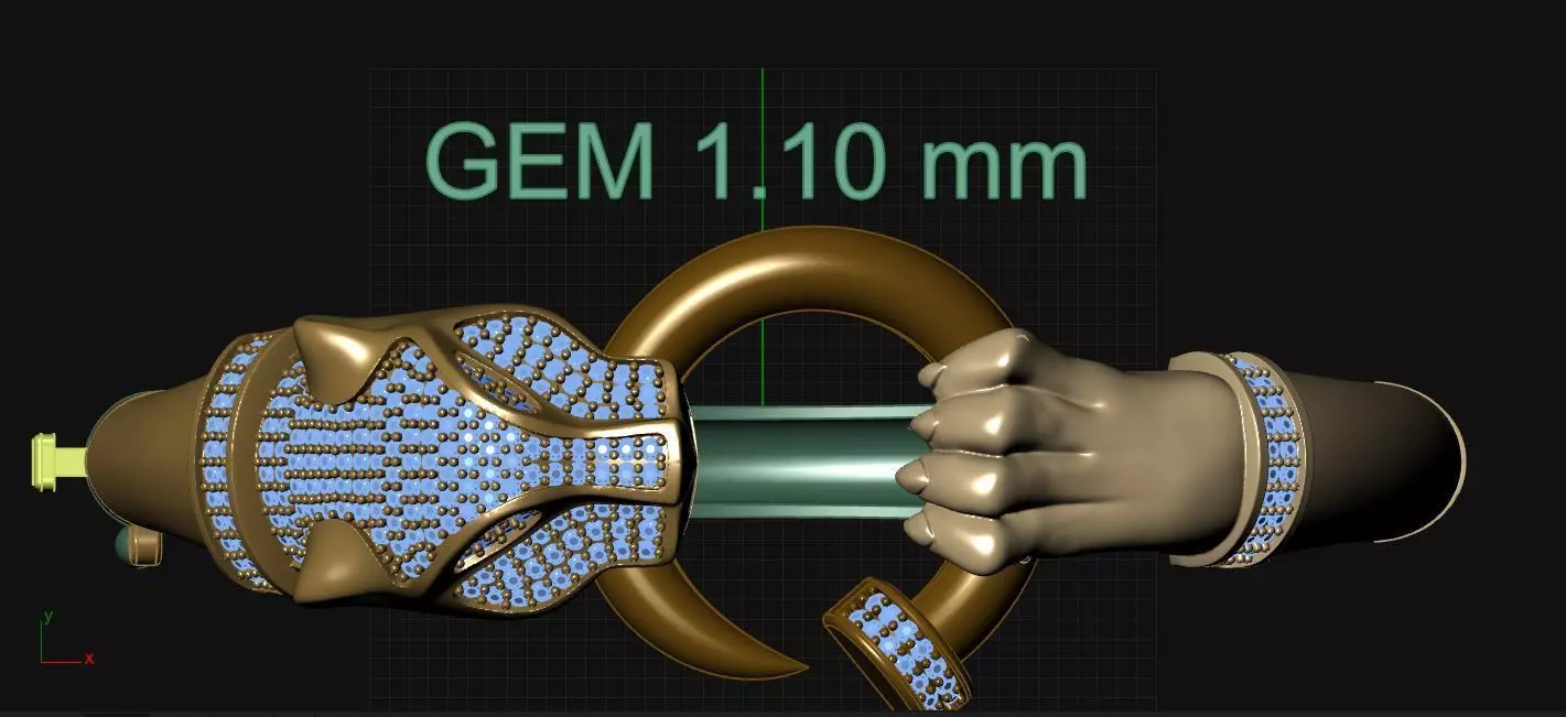 Lion Bangle Bracelet 3D model_5