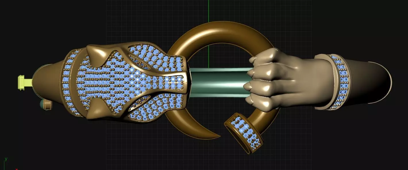 Lion Bangle Bracelet 3D model_1