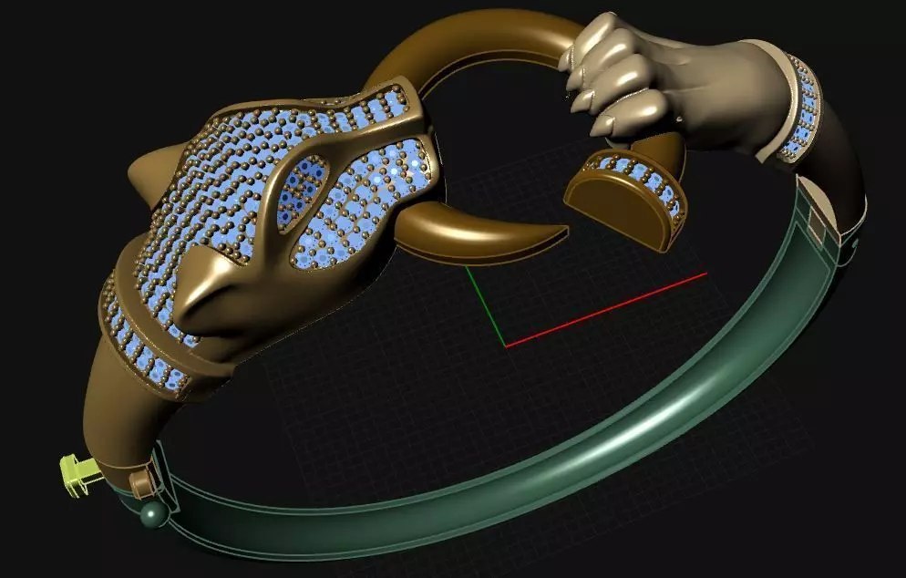 Lion Bangle Bracelet 3D model_0