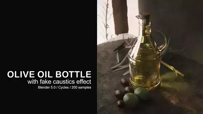 Olive oil with Fake Caustics effect 3D model