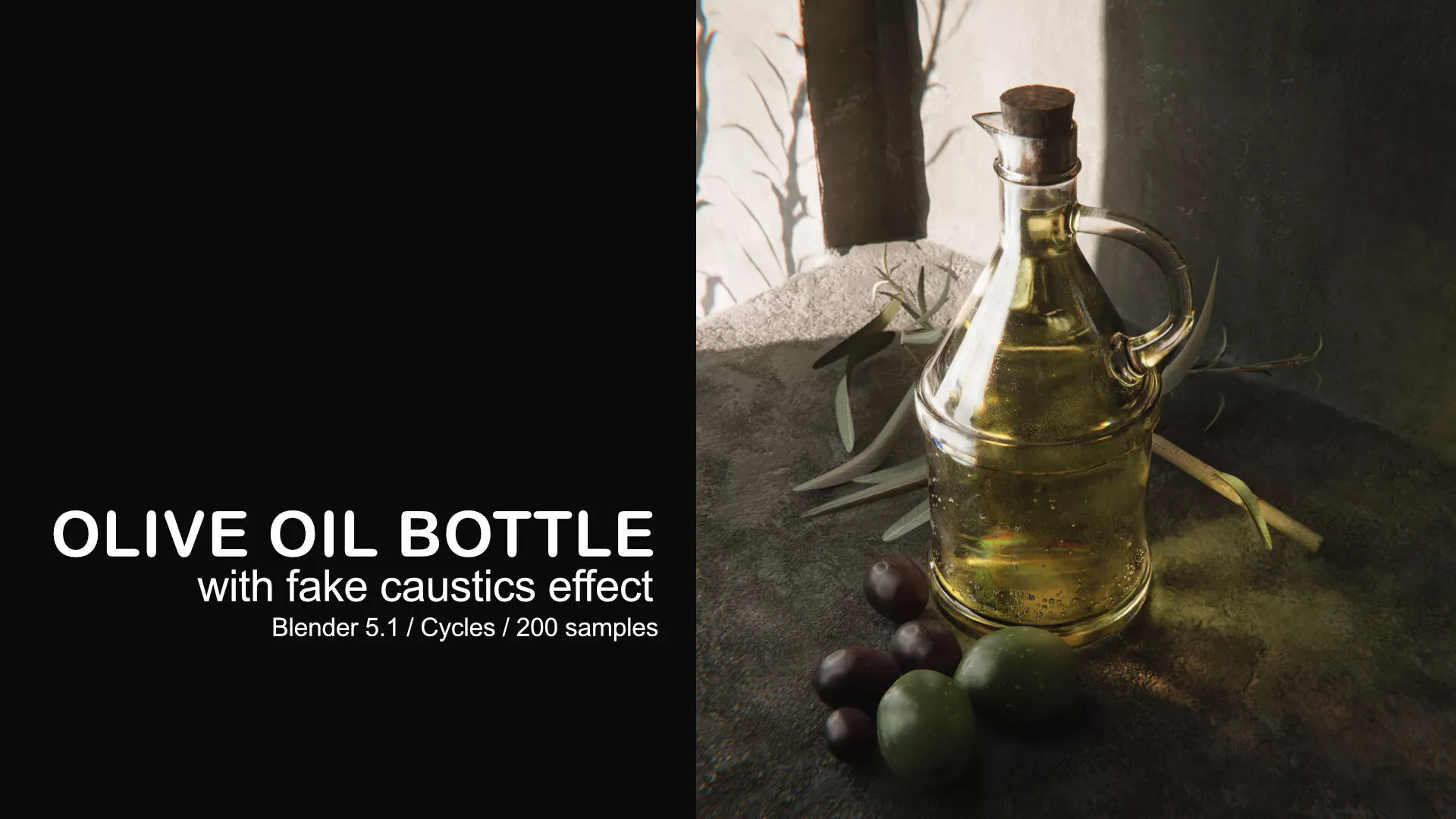 Olive oil with Fake Caustics effect 3D model