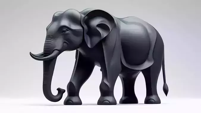 Stylized Elephant Sculpture 3d Model