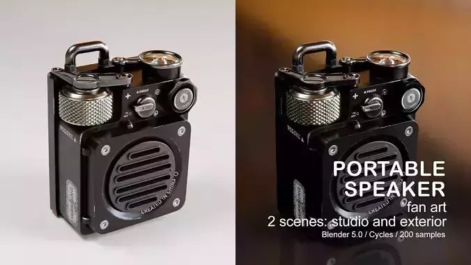 Portable speaker fan art 3D model