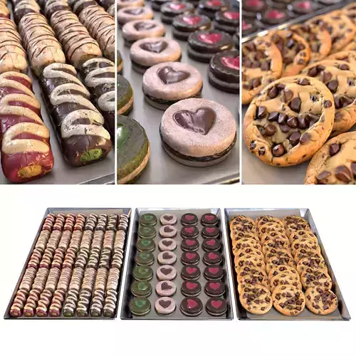 Sweet Trays Set - with PBR 4k Materials 3D model