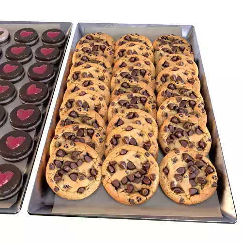 Sweet Trays Set - with PBR 4k Materials 3D model 4