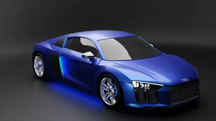 AUDI R8 Free low-poly 3D model_2