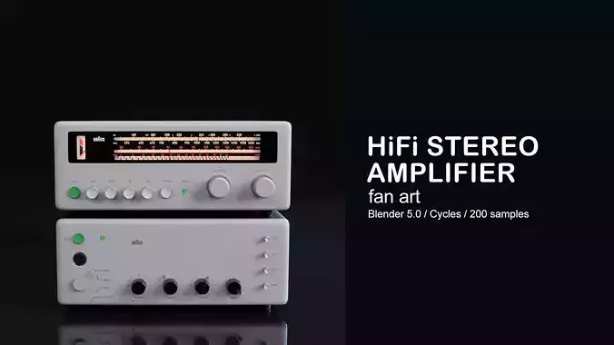 HiFi Stereo Amplifier 3D model