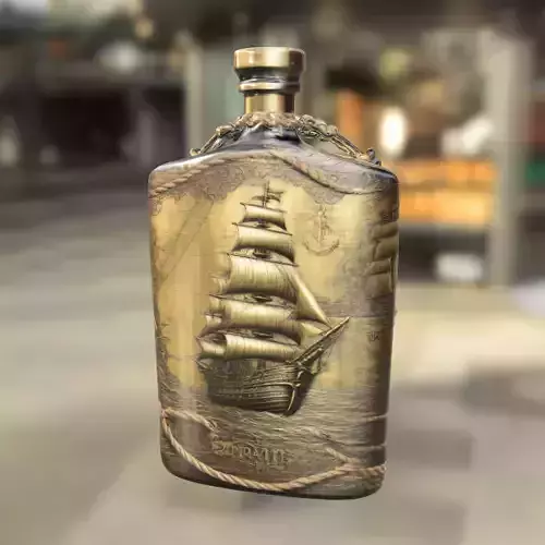 Vintage Pirate Ship Flask