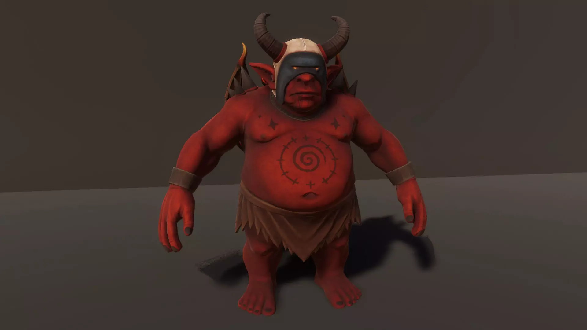 Demon Berserk - Game ready character Low-poly 3D model_9