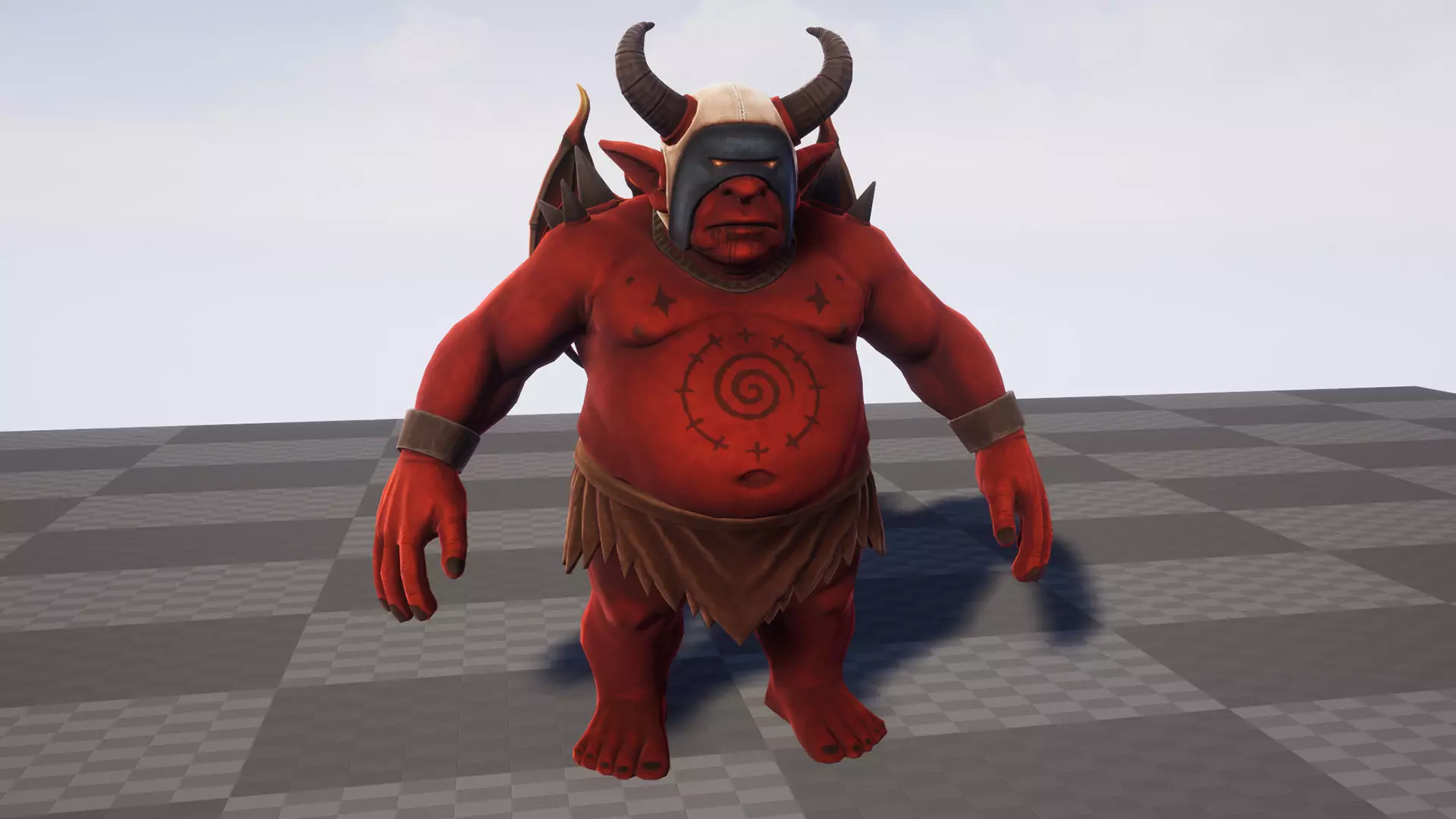 Demon Berserk - Game ready character Low-poly 3D model_3