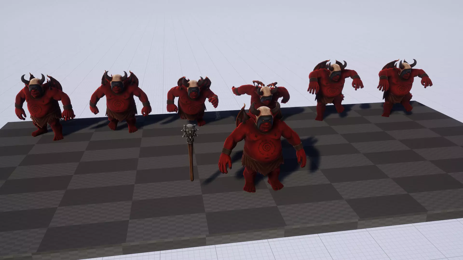 Demon Berserk - Game ready character Low-poly 3D model_6