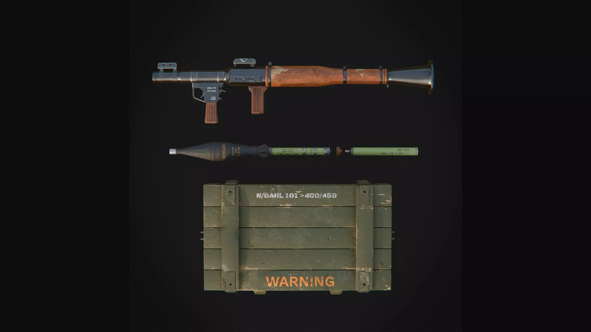 RPG rocket launcher KIT 3D model_8