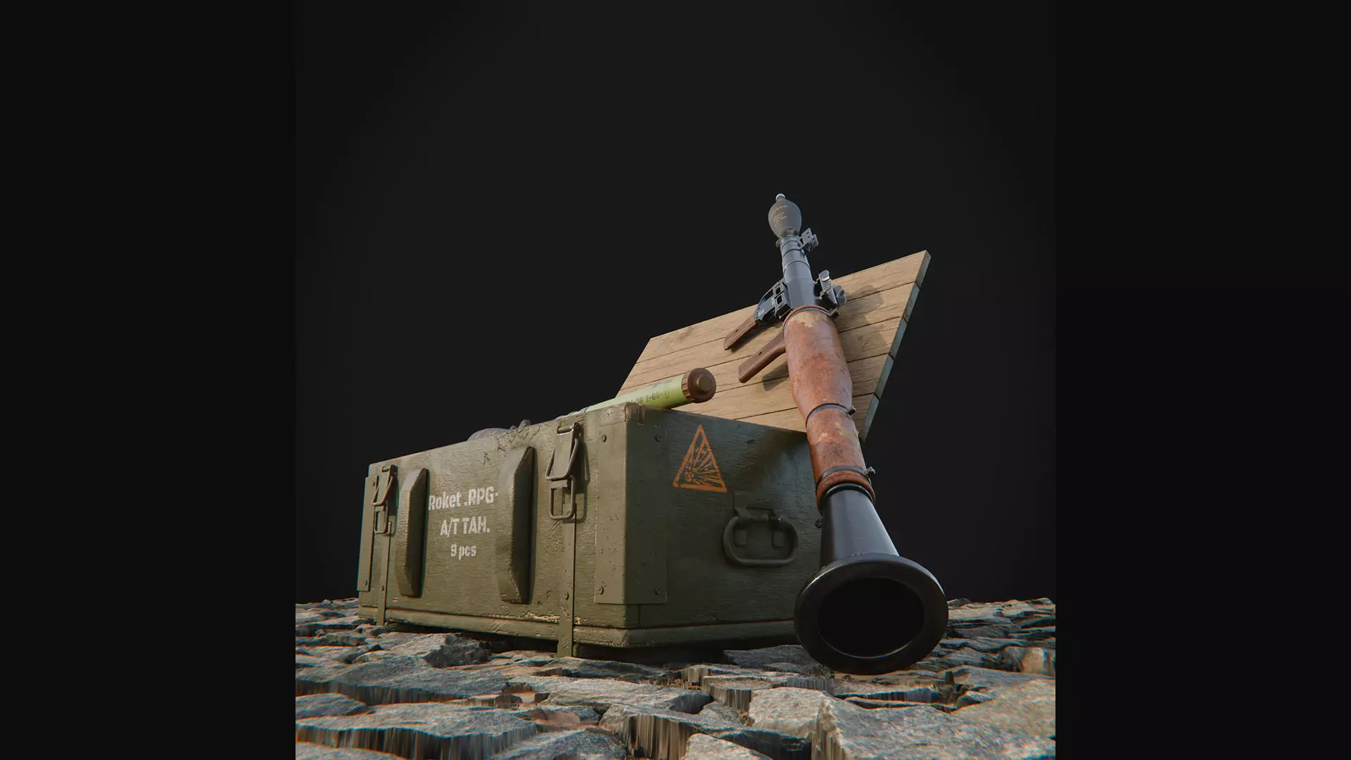 RPG rocket launcher KIT 3D model_5