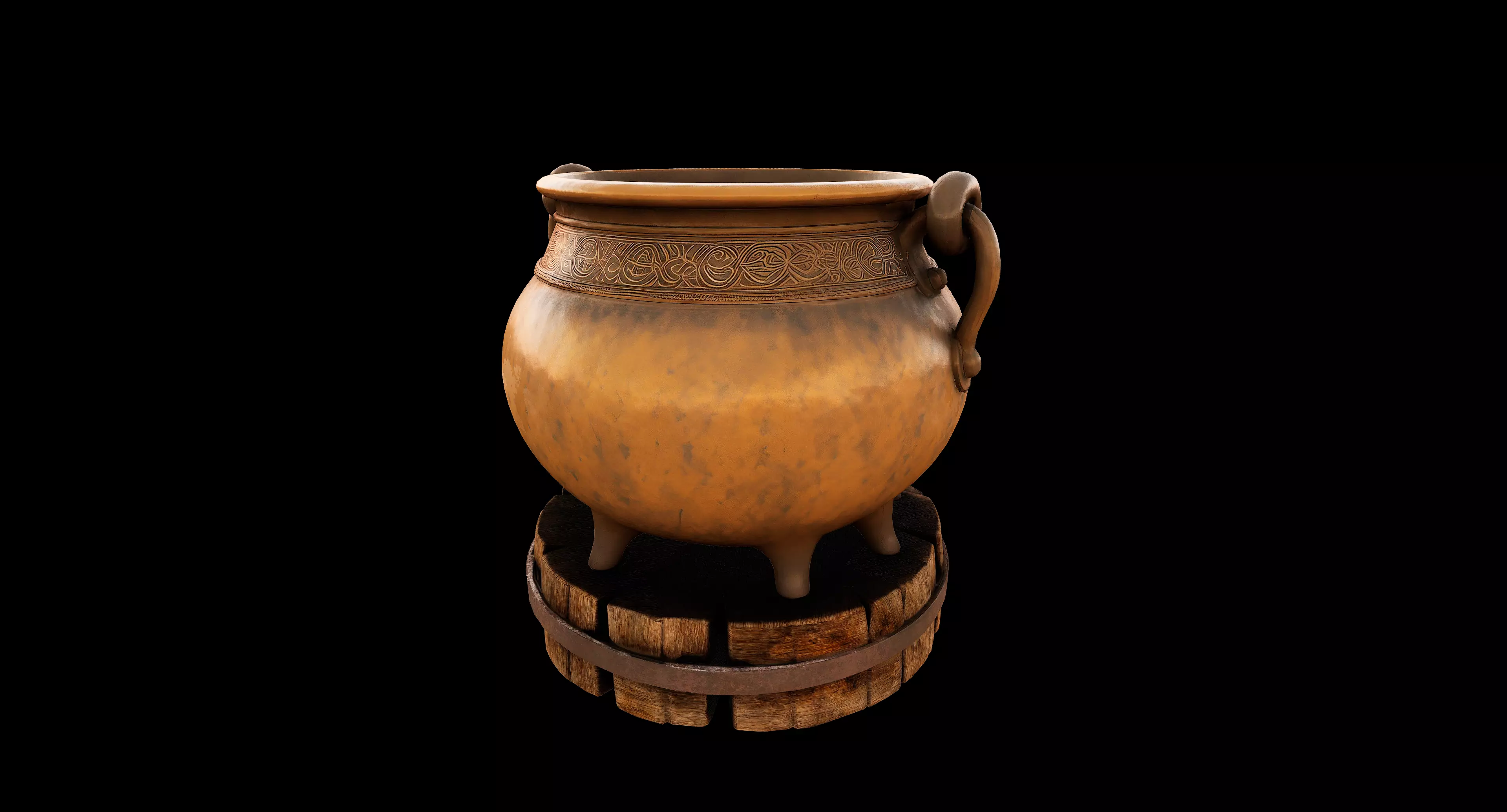 Enchanted Copper Cauldron - PBR - Textured Low-poly 3D model_3