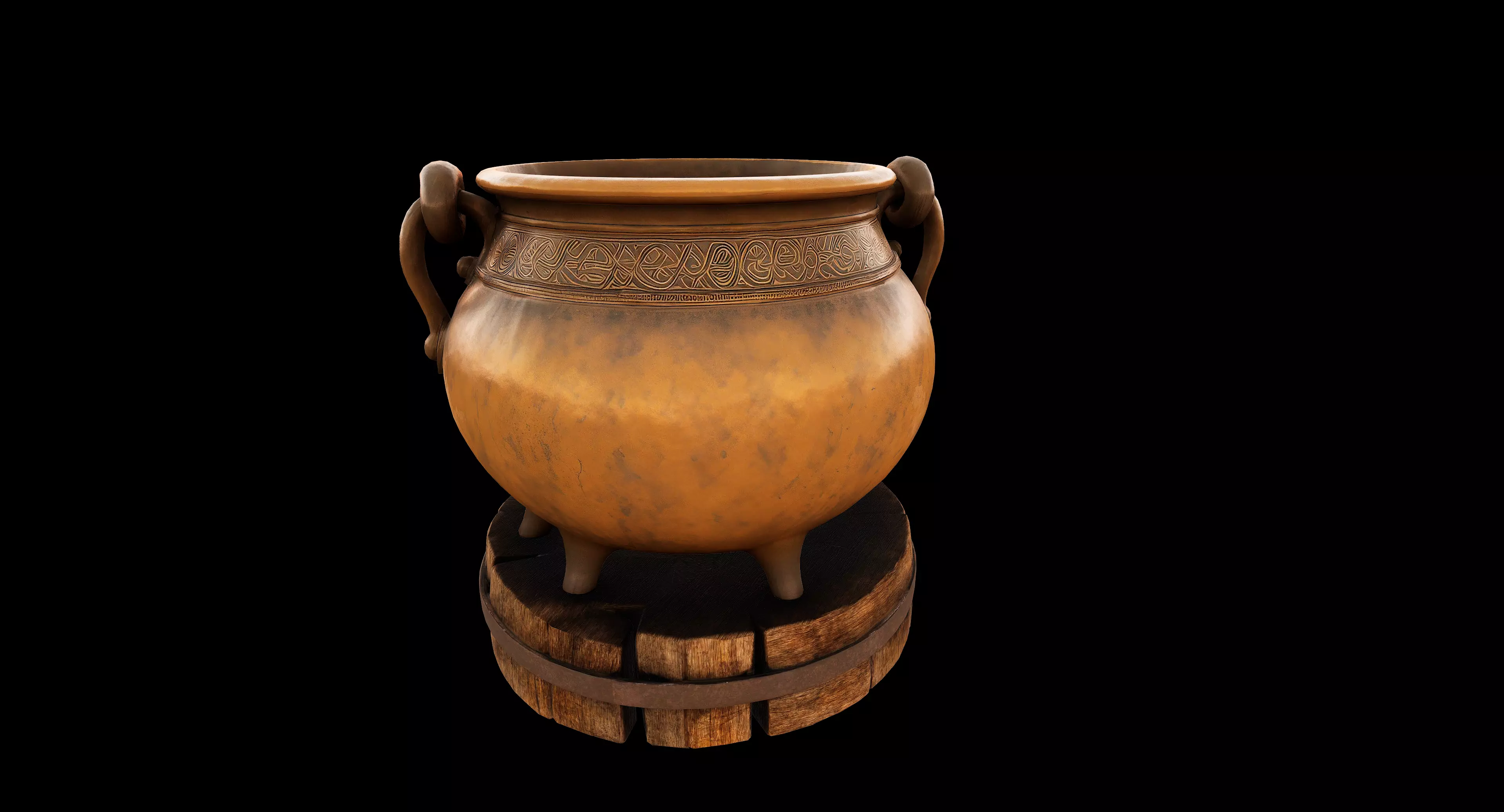 Enchanted Copper Cauldron - PBR - Textured Low-poly 3D model_1