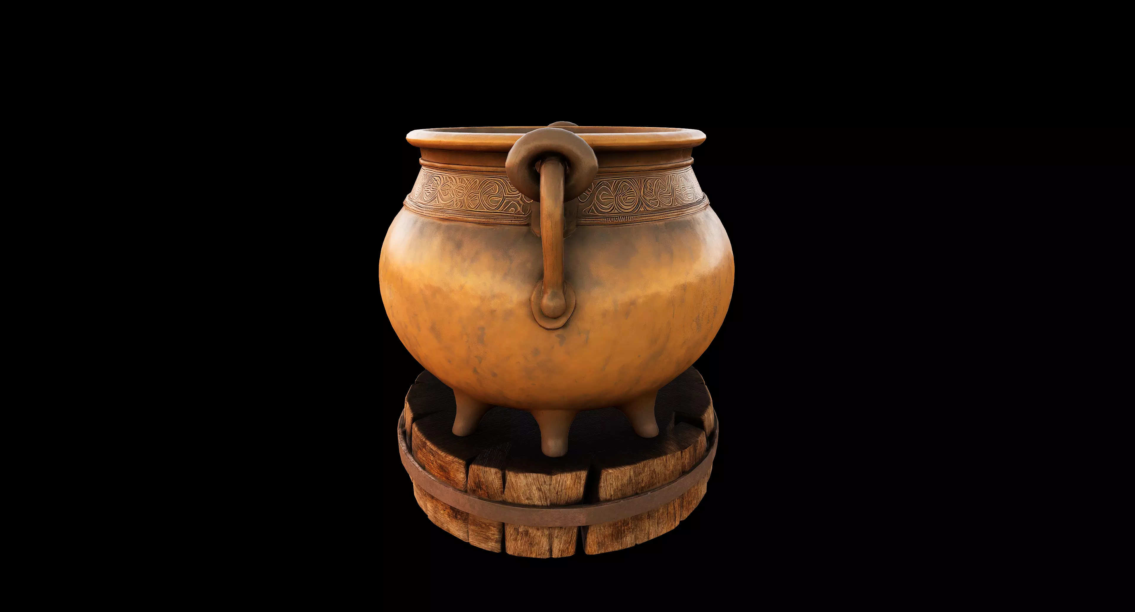 Enchanted Copper Cauldron - PBR - Textured Low-poly 3D model_2