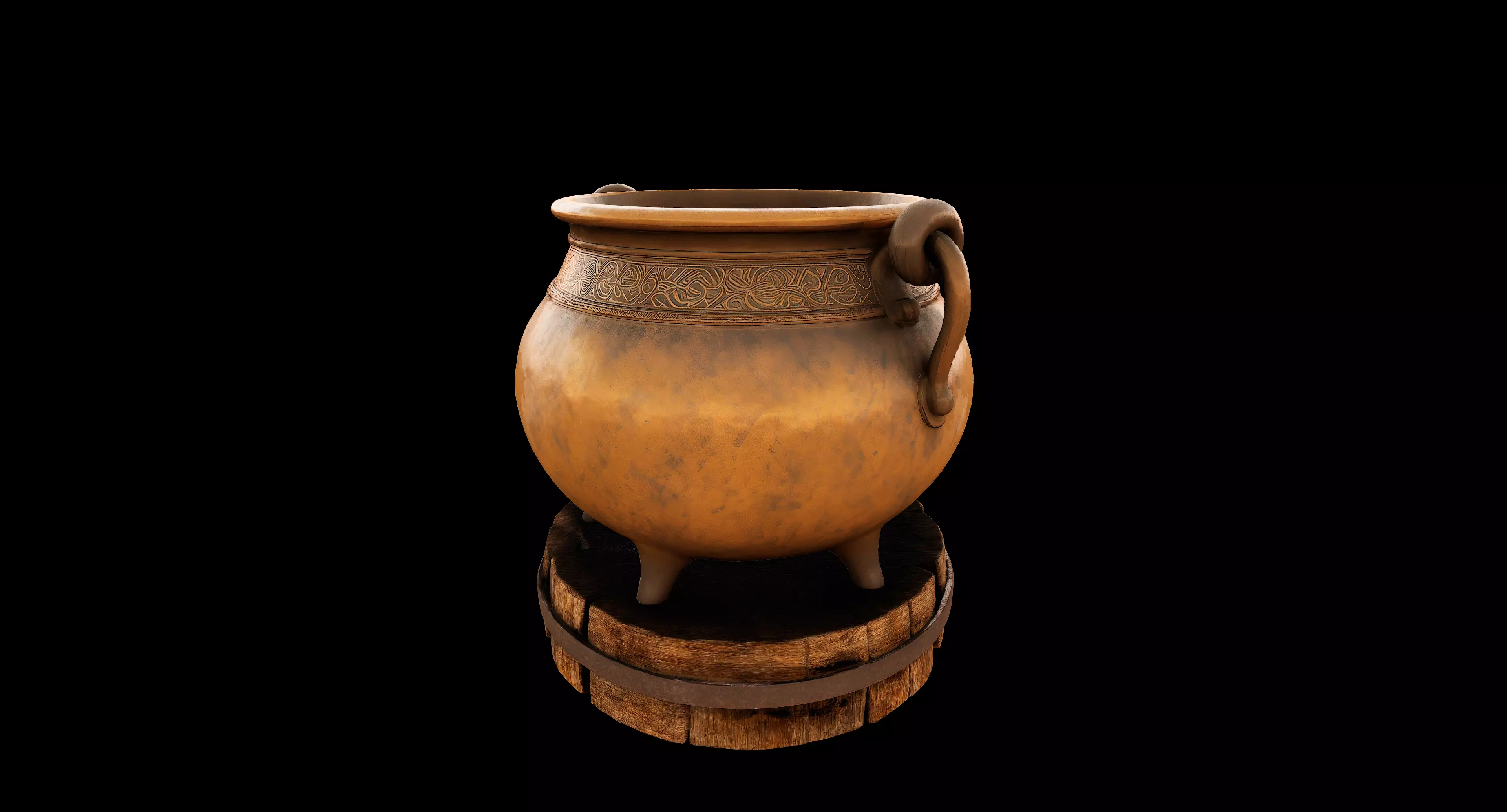 Enchanted Copper Cauldron - PBR - Textured Low-poly 3D model_4