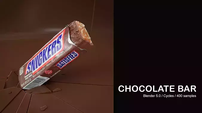 Chocolate bar Snickers 3D model