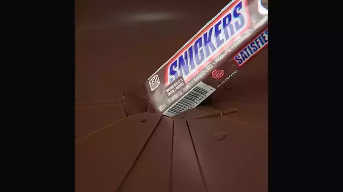 Chocolate bar Snickers 3D model 4
