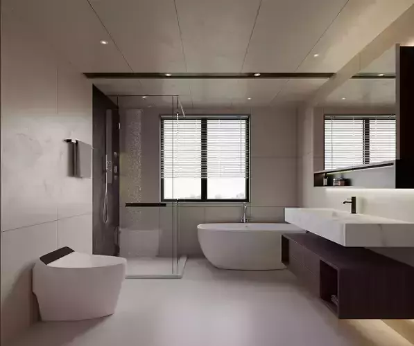 modern bathroom interior scenes 01