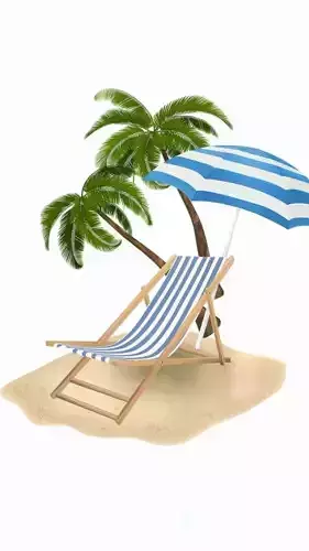 beach chair with umbrella
