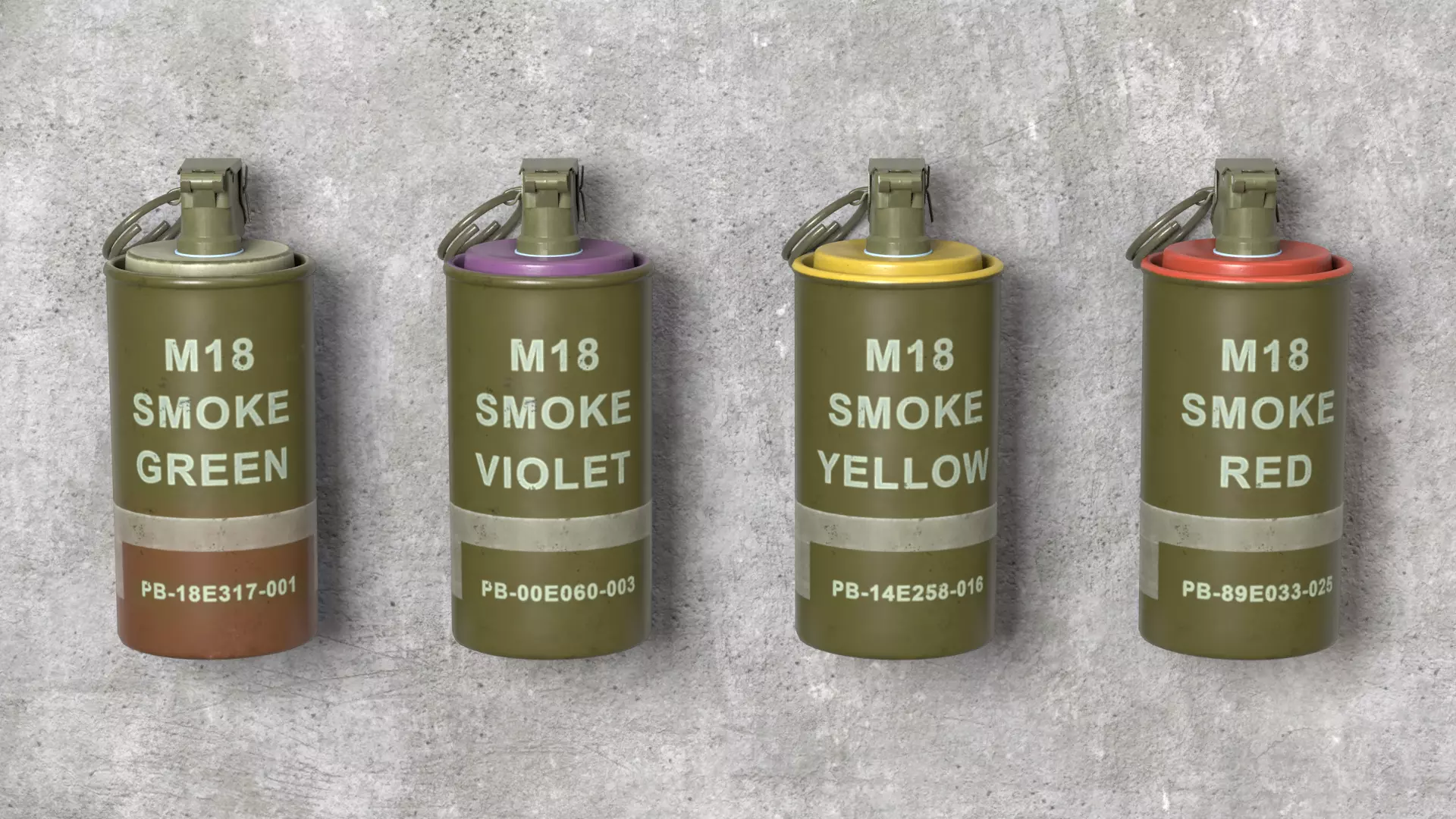 The M18  Smoke Grenade  Low-poly 3D model_19