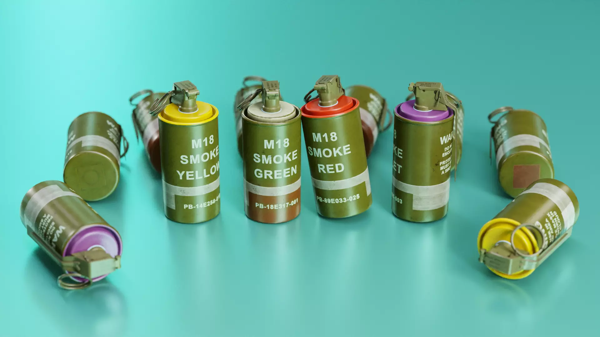 The M18  Smoke Grenade  Low-poly 3D model_0